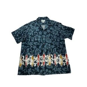 Kole Kole Vintage Made In Hawaii XL Button Up Tropical Surfboard Cotton